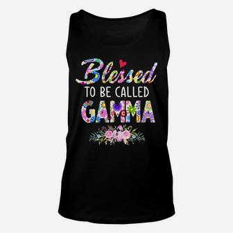 Blessed To Be Called Gamma Flower Style Unisex Tank Top | Crazezy