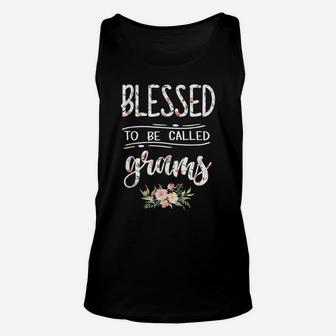 Blessed To Be Called Grams Floral Flower Unisex Tank Top | Crazezy DE