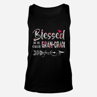Blessed To Be Called Gran Gran Floral Gran Gran Unisex Tank Top | Crazezy