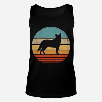 Blue Heeler Australian Cattle Dog Retro Vintage 70S Sunset Sweatshirt Unisex Tank Top | Crazezy DE
