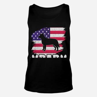 Blue Heeler Dad Dog Lover American Us Flag Sweatshirt Unisex Tank Top | Crazezy UK
