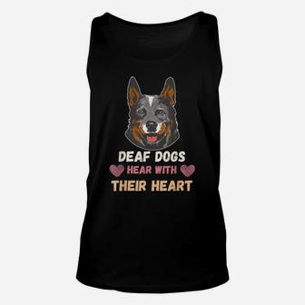 Blue Heeler Special Needs Dog Deaf Unisex Tank Top | Crazezy