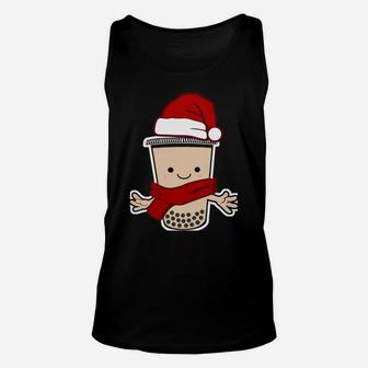 Boba Christmas Cute Xmas Bubble Milk Tea Sweatshirt Unisex Tank Top | Crazezy