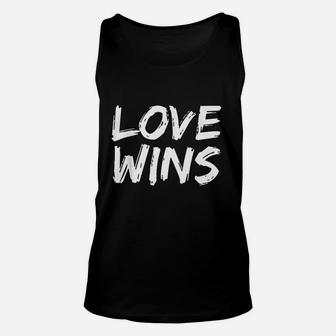 Bold Christian Quote For Men Faith Saying Love Wins Unisex Tank Top | Crazezy AU