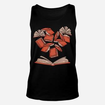 Book Reading Heart Shaped Valentine Unisex Tank Top - Monsterry