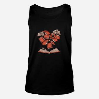Book Reading Heart Shaped Valentines For Readers Unisex Tank Top - Monsterry AU