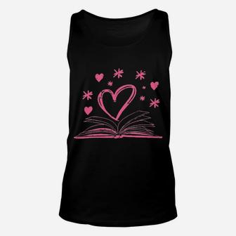 Bookworm Librarian Valentines Day Unisex Tank Top - Monsterry