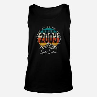 Born February 2003 Birthday Gift Made In 2003 18 Years Old Unisex Tank Top | Crazezy CA
