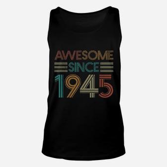 Born In 1945 Retro Vintage 76Th Birthday Gifts 76 Years Old Unisex Tank Top | Crazezy