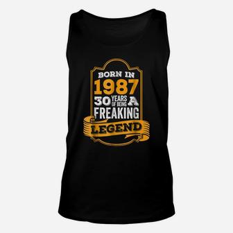 Born In 1987 30Th Birthday Gift Legend Dirty Thirty Unisex Tank Top | Crazezy