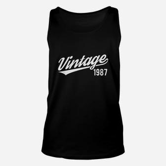 Born In 1987 Vintage 34Th Birthday Gift Turning 34 Year Old Unisex Tank Top | Crazezy
