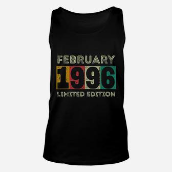 Born In February 1996 25Th Birthday Gift 25 Years Old Unisex Tank Top | Crazezy
