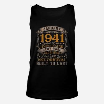Born In January 1941 Vintage 80Th Birthday Gift 80 Years Old Unisex Tank Top | Crazezy UK
