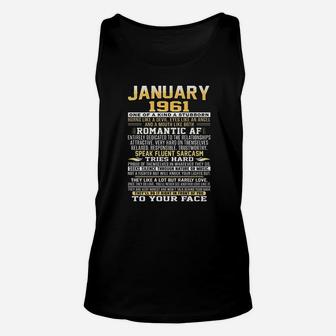 Born In January 1961 Facts Unisex Tank Top | Crazezy UK
