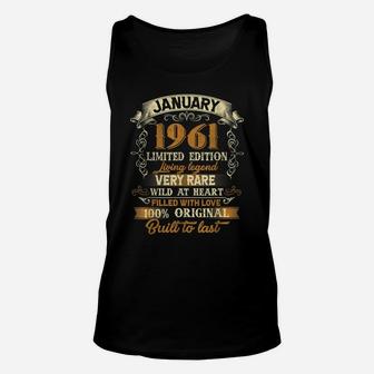Born In January 1961 Vintage 60Th Birthday Gift 60 Yrs Old Unisex Tank Top | Crazezy CA