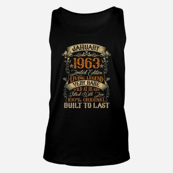 Born In January 1963 Vintage 58 Years Old 58Th Birthday Unisex Tank Top | Crazezy