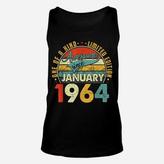 Born In January 1964 57Th Birthday Gift Retro 57 Years Old Unisex Tank Top | Crazezy DE