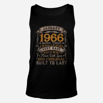 Born In January 1966 Vintage 55Th Birthday Gift 55 Years Old Unisex Tank Top | Crazezy CA