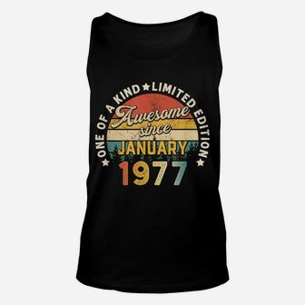 Born In January 1977 44Th Birthday Vintage 44 Years Old Gift Unisex Tank Top | Crazezy