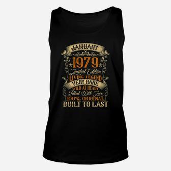 Born In January 1979 Vintage 42 Years Old 42Nd Birthday Unisex Tank Top | Crazezy