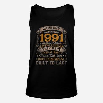 Born In January 1991 Vintage 30Th Birthday Gift 30 Years Old Unisex Tank Top | Crazezy AU