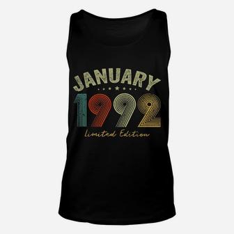 Born In January 1992 Vintage 29Th Birthday 29 Years Old Gift Unisex Tank Top | Crazezy