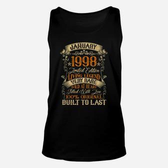 Born In January 1998 Vintage 23 Years Old 23Rd Birthday Unisex Tank Top | Crazezy