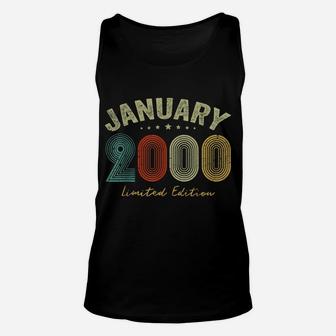Born In January 2000 Vintage 21St Birthday 21 Years Old Gift Unisex Tank Top | Crazezy UK