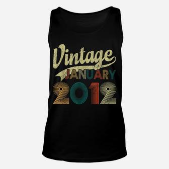 Born In January 2012 Shirt Vintage 8Th Birthday 8 Years Old Unisex Tank Top | Crazezy CA
