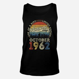 Born In October 1962 59 Yrs Tee Vintage 59Th Birthday Gift Unisex Tank Top | Crazezy AU