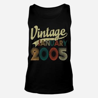 Born January 2005 Shirt Vintage 15Th Birthday 15 Years Old Unisex Tank Top | Crazezy AU
