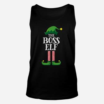 Boss Elf Matching Family Group Christmas Party Pajama Unisex Tank Top | Crazezy AU