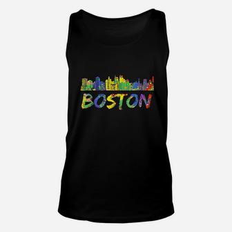 Boston Massachusetts Skyline Vintage Unisex Tank Top | Crazezy