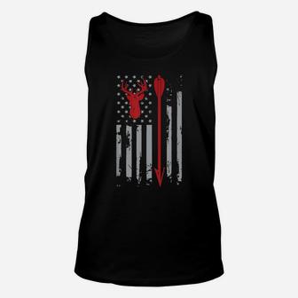 Bowhunter,Patriotic American Usa Flag Deer Bow Hunting Unisex Tank Top | Crazezy CA