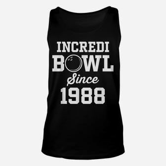 Bowling Gift For 32 Year Old Bowler 1988 32Nd Birthday Unisex Tank Top | Crazezy