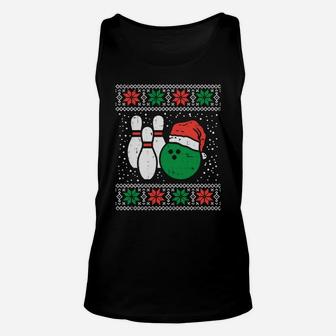 Bowling Ugly Christmas Sweater Sport Bowls Xmas Men Gift Sweatshirt Unisex Tank Top | Crazezy