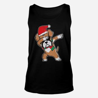 Boxer Dog Santa Claus Dabbing Dance Hip Hop Unisex Tank Top - Monsterry