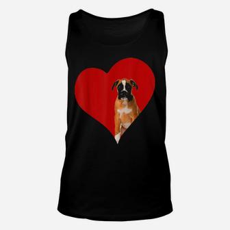 Boxer Dog Valentine Heart For Puppy And Animals Unisex Tank Top - Monsterry