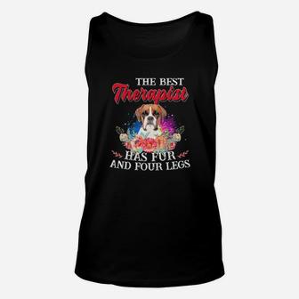 Boxer The Best Therapist Has Fur And Four Legs Unisex Tank Top - Monsterry UK