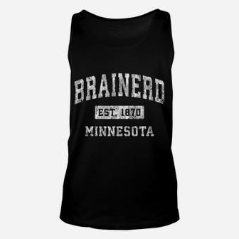 Brainerd Minnesota Mn Vintage Established Sports Design Unisex Tank Top | Crazezy AU