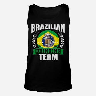Brazil Drinking Team Funny Brazilian Flag Beer Party Gift Unisex Tank Top | Crazezy UK