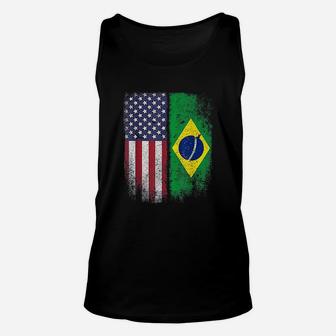 Brazil Usa Flag Brazilian American Unisex Tank Top | Crazezy