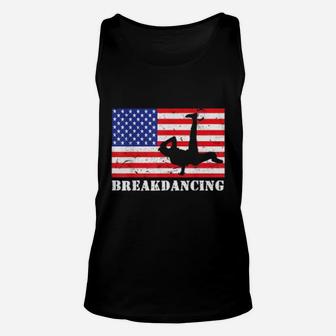 Breakdancing USA American Flag Hobby Gift Unisex Tank Top - Seseable