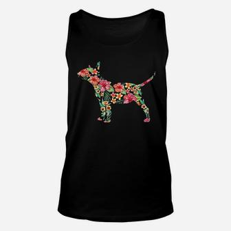Bull Terrier Flower Funny Dog Unisex Tank Top | Crazezy DE