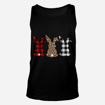 Bunny Rabbit Leopard Buffalo Plaid Easter Hunting Funny Gift Unisex Tank Top | Crazezy