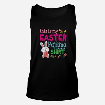 Bunny Rabbit With Easter Eggs This Is My Easter Pajama Unisex Tank Top - Thegiftio UK