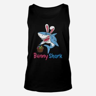 Bunny Shark Clothing Funny Easter Egg Hunting Unisex Tank Top | Crazezy UK