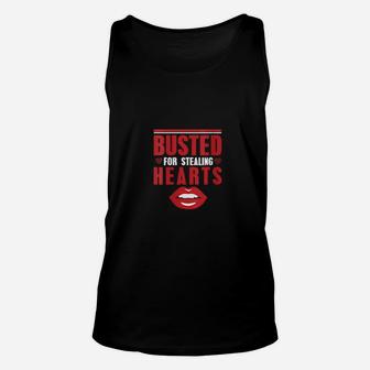 Busted For Stealing Hearts Valentines Day Unisex Tank Top - Monsterry AU