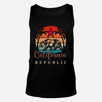 California Republic Socal Norcal Flag Cencal Cali Vintage Unisex Tank Top | Crazezy UK