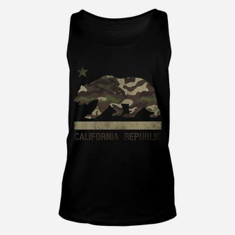 Camouflage California Republic Flag Bear Star Cali La Tshirt Sweatshirt Unisex Tank Top | Crazezy AU